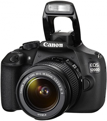 Canon EOS 1200D SLR-Digitalkamera (18 Megapixel APS-C CMOS-Sensor, 7,5 cm (3 Zoll) LCD-Display, Full HD) Kit inkl. 18-55mm IS Objektiv schwarz - 7