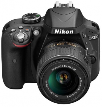 Nikon D3300 SLR-Digitalkamera Kit (24 Megapixel, 7,6 cm (3 Zoll) TFT-LCD-Display, Live View, Full-HD) inkl. AF-S DX 18-55 VR II Objektiv schwarz - 3